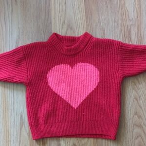 Cat & Jack Red and Pink Heart Sweater